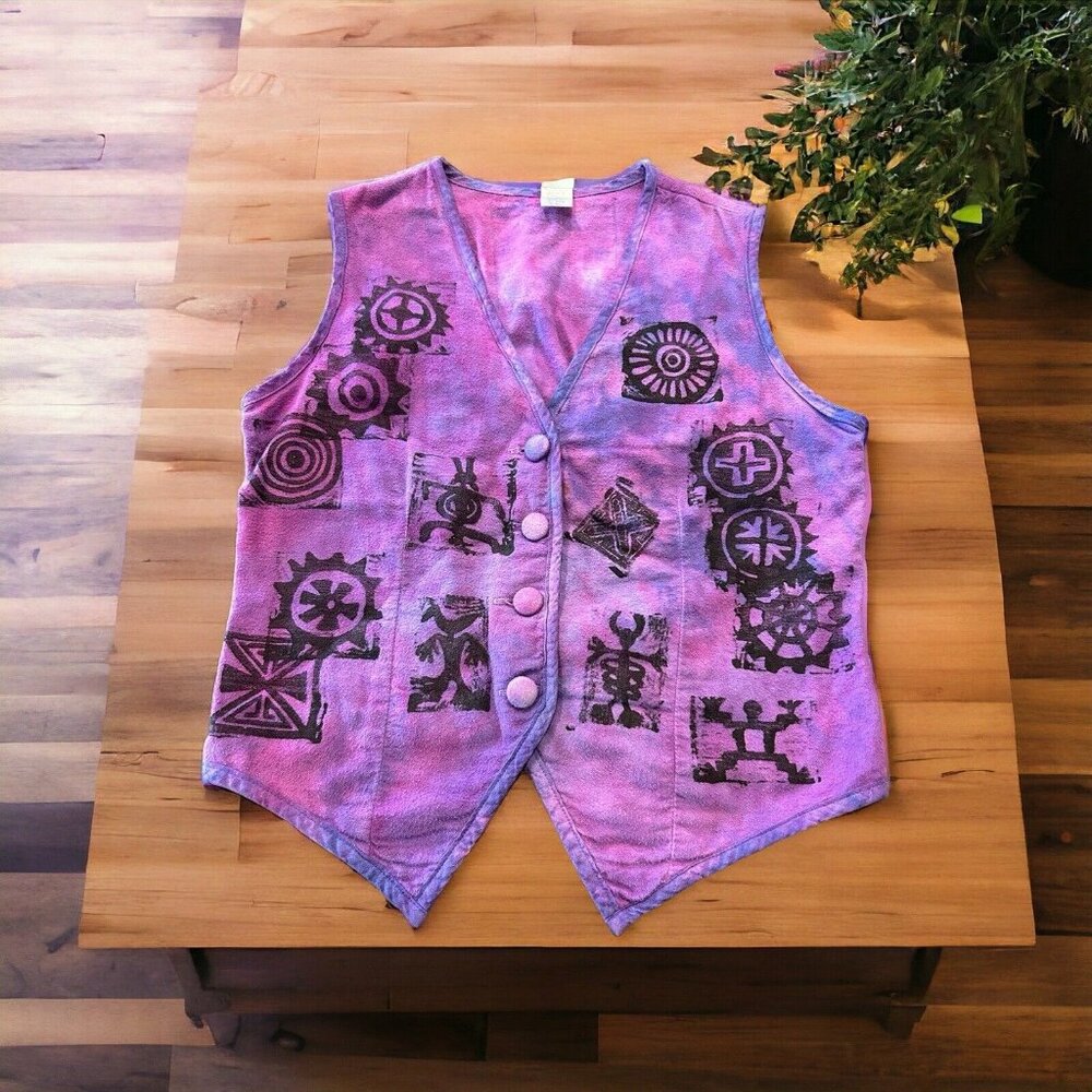 Savage Habit Exchange Women Purple Tuxedo Style Vest Small USA Made